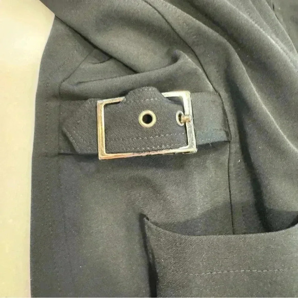 Vintage Cache women black zip up blazer. Adjustable waist buckles size 10 - Picture 8 of 13